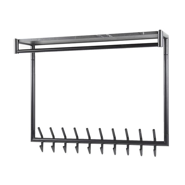 Hilo Garderobe | 20 Haken | Melamin schwarz