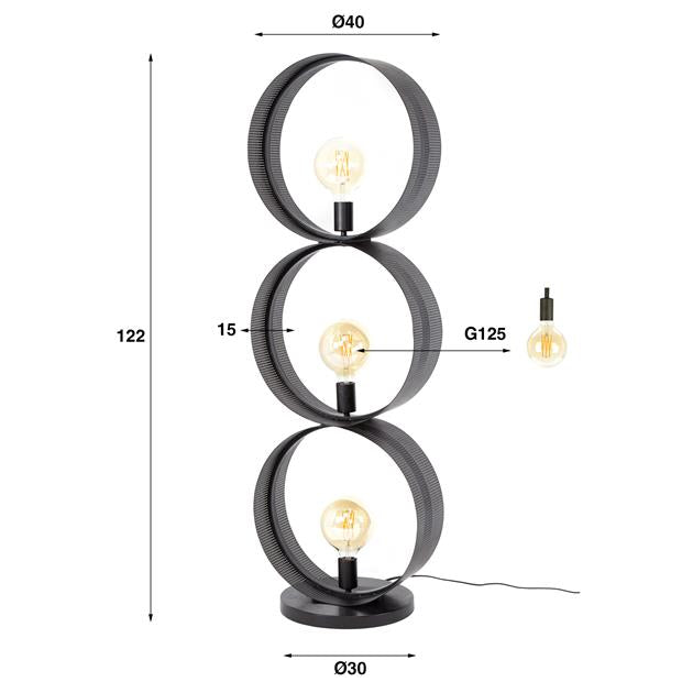 Stehlampe Amora | Graues Metall