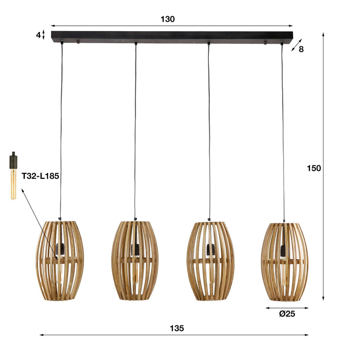 Wandleuchte Orbit | Naturbelassenes Mangoholz