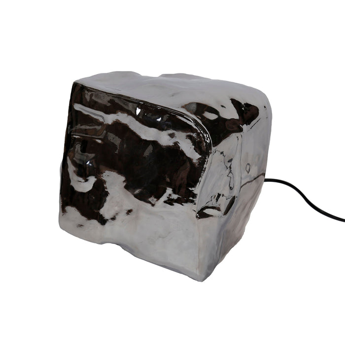 Tischleuchte Rock | Verchromtes Glas