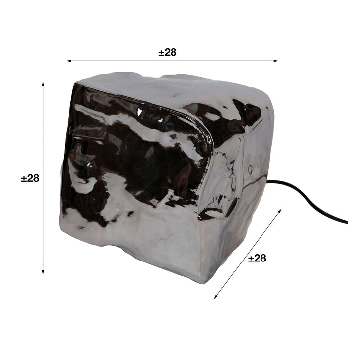 Tischleuchte Rock | Verchromtes Glas