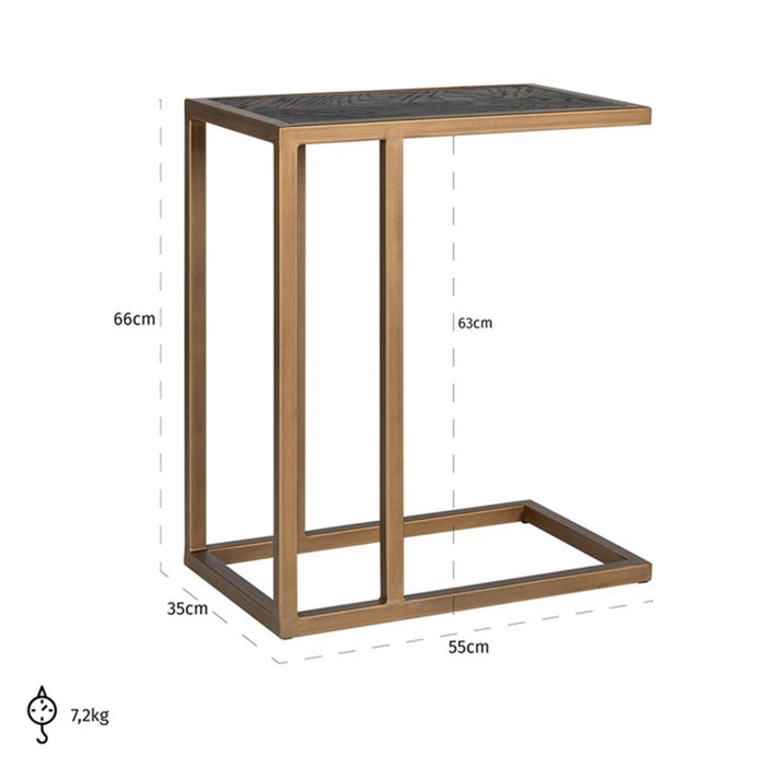 Blackbone Laptop-Schreibtisch | Messing-Eichenfurnier