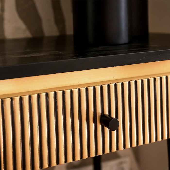 Wandteller Wandtisch Ironville | Schwarzes Marmor