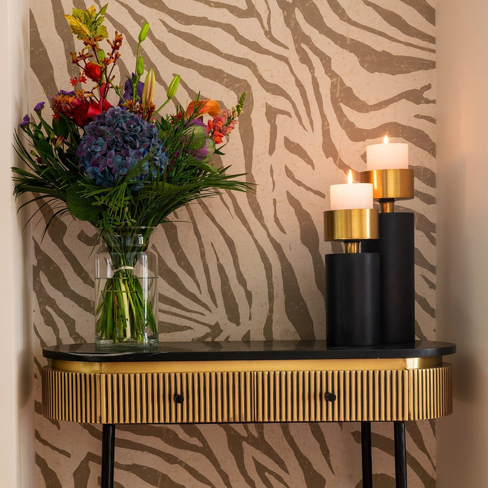 Wandteller Wandtisch Ironville | Schwarzes Marmor
