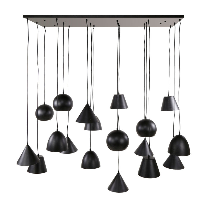 Hängelampe 18L Luna | Schwarzes Metall