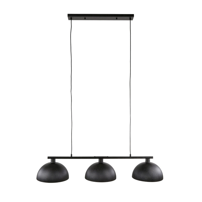 Hängelampe 3L Ribbel | Schwarzes Metall