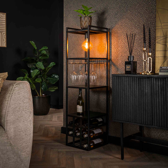 Weinlampe Dekoration | Schwarzes Metall