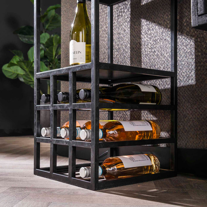 Weinlampe Dekoration | Schwarzes Metall