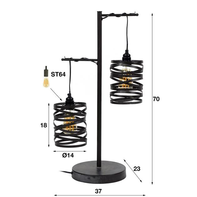 Tischlampe Spindle | Graues Metall