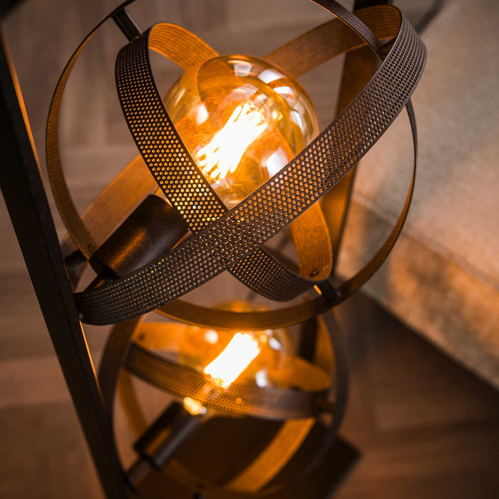 Stehleuchte 3L Cosmos Mesh | Schwarzes Metall