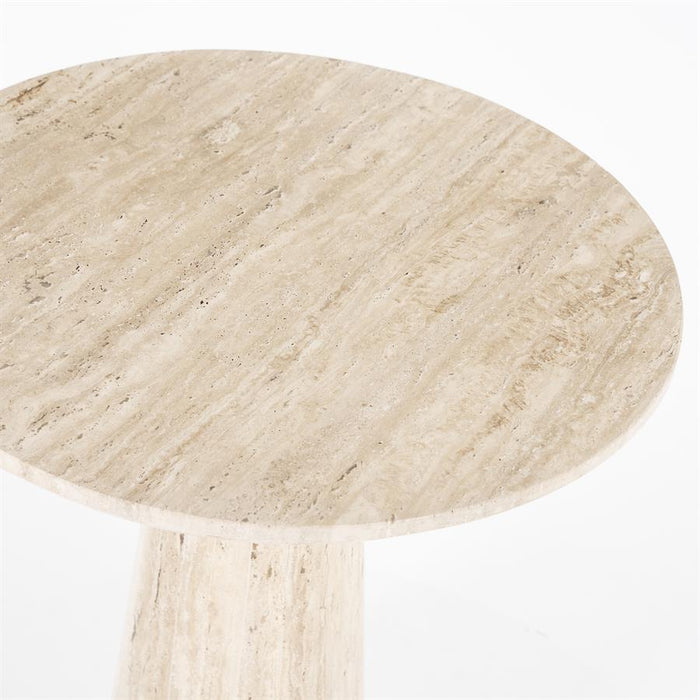 Aime Restauranttisch | Beigefarbener Travertin | Rund