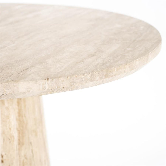 Aime Restauranttisch | Beigefarbener Travertin | Rund