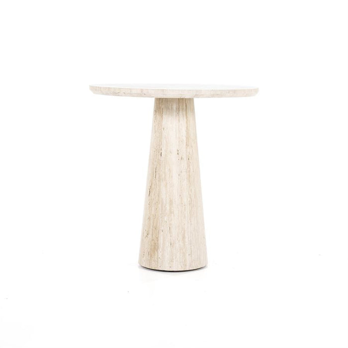 Aime Restauranttisch | Beigefarbener Travertin | Rund