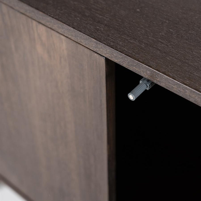 Schrank James | Braunes Mangoholz | Offene Türen | 210 cm