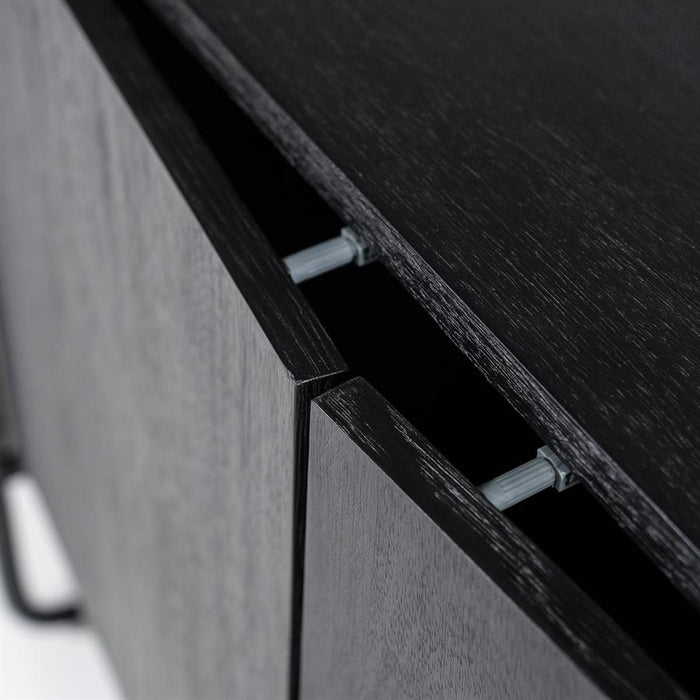 Schrank James | Schwarzes Mangoholz | Offene Türen | 210 cm