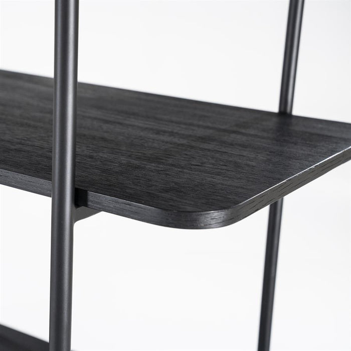 Schrank James | Schwarzes Mangoholz | Offene Türen | 210 cm