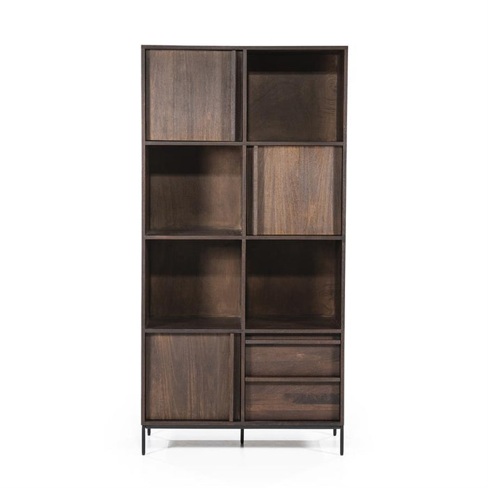 Schrank Jimmy | Braunes Mangoholz | Offene Regale