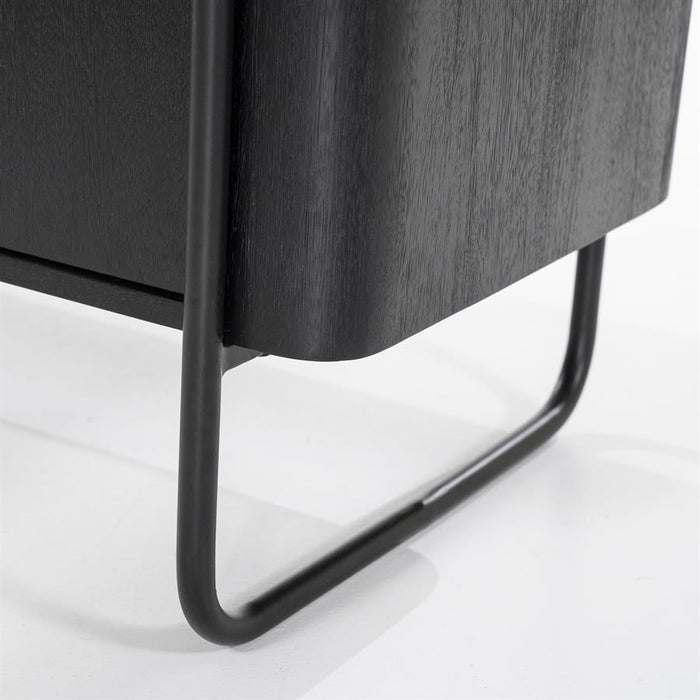 Schrank James | Schwarzes Mahagoni | Offene Regale | 96 cm