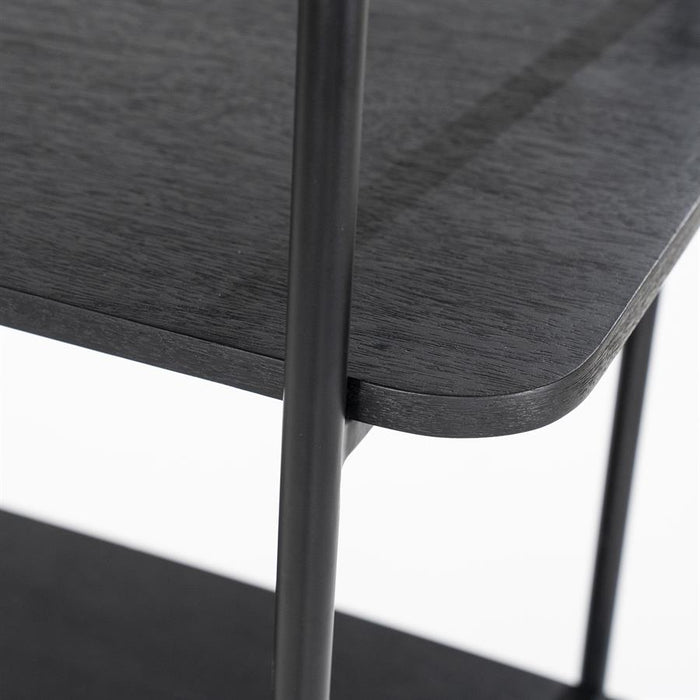 Schrank James | Schwarzes Mahagoni | Offene Regale | 96 cm