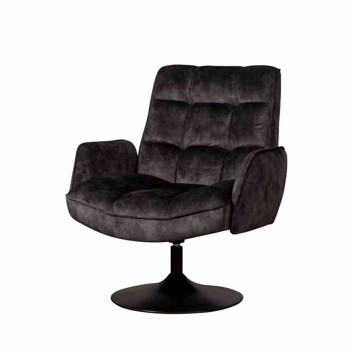 Drehbarer Sessel Tropea | Samt dunkelgrau