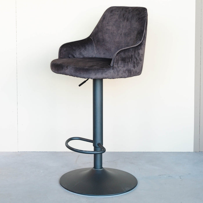Hocker Fender | Kücheninsel oder Bartisch | Anthrazit Velours