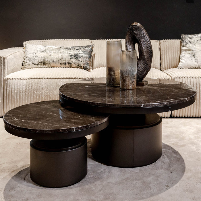 Couchtisch Bregt | Niedrig | Brauner Marmor