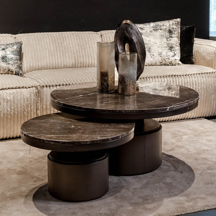 Couchtisch Bregt | Niedrig | Brauner Marmor