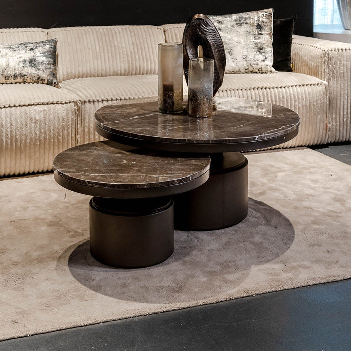 Couchtisch Bregt | Niedrig | Brauner Marmor
