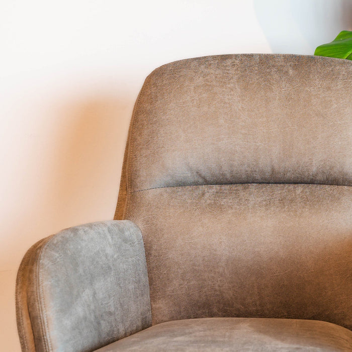 Moss Relaxsessel | Taupefarbenes Microsuède