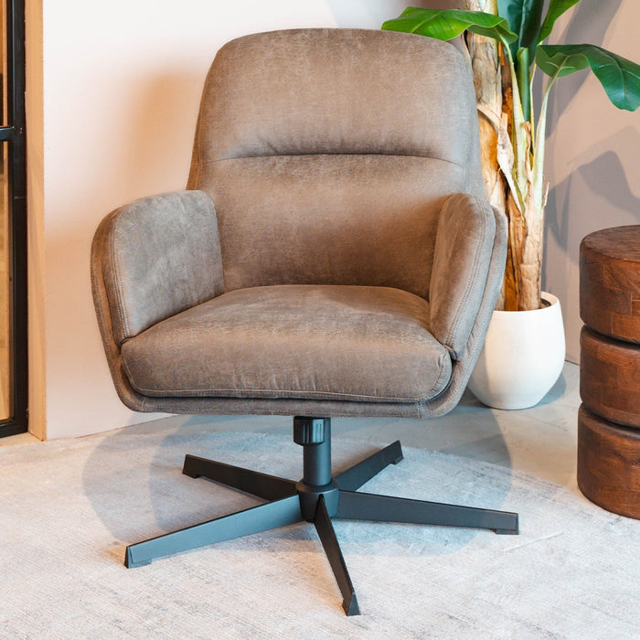 Moss Relaxsessel | Taupefarbenes Microsuède
