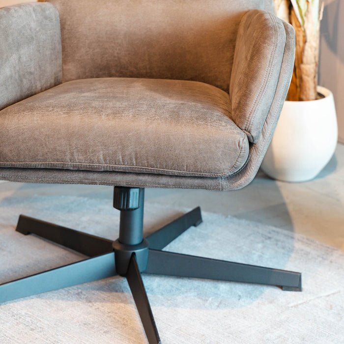 Moss Relaxsessel | Taupefarbenes Microsuède