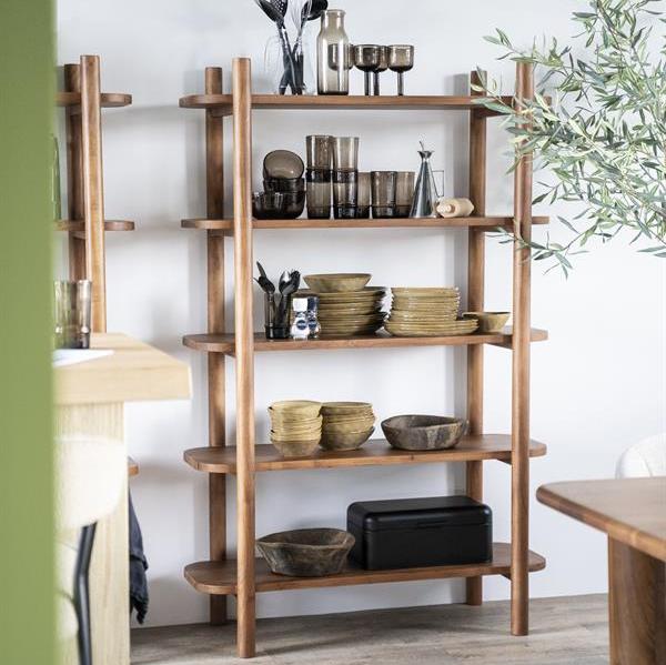Schrank Julian | Braunes Akazienholz | Offenes Fach