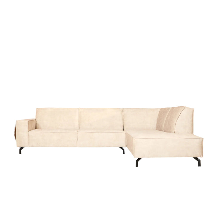 Ausziehbares Ecksofa Floris | Beigefarbener Velours