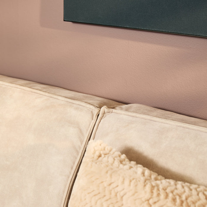 Ausziehbares Ecksofa Floris | Beigefarbener Velours