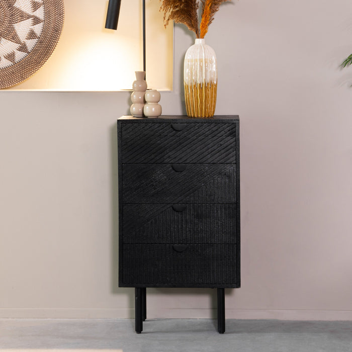 Schuhschrank Cotia | Schwarz mit Mango