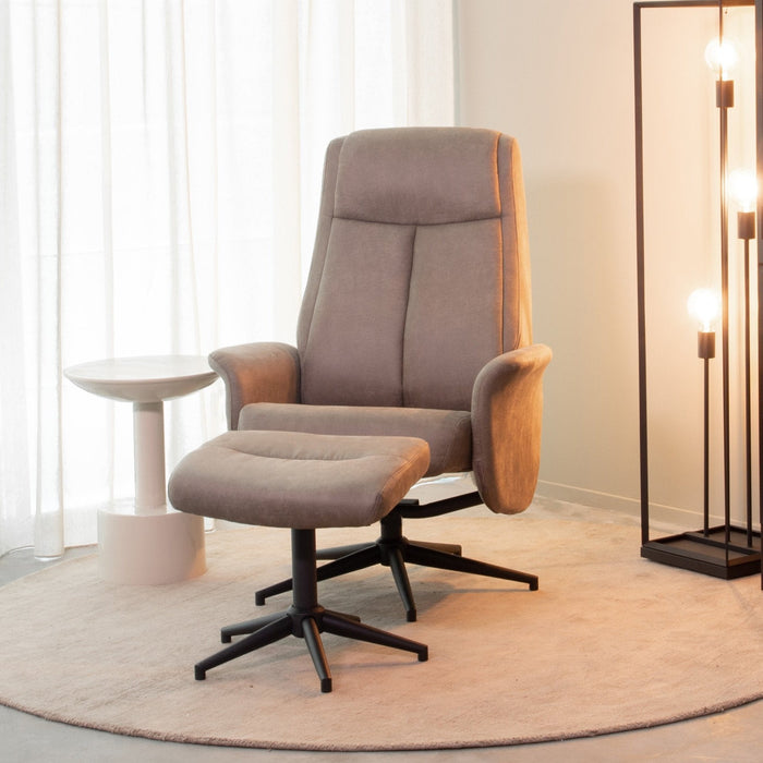 Relaxsessel Bergen | Weiches Mikro-Wildleder in Taupe