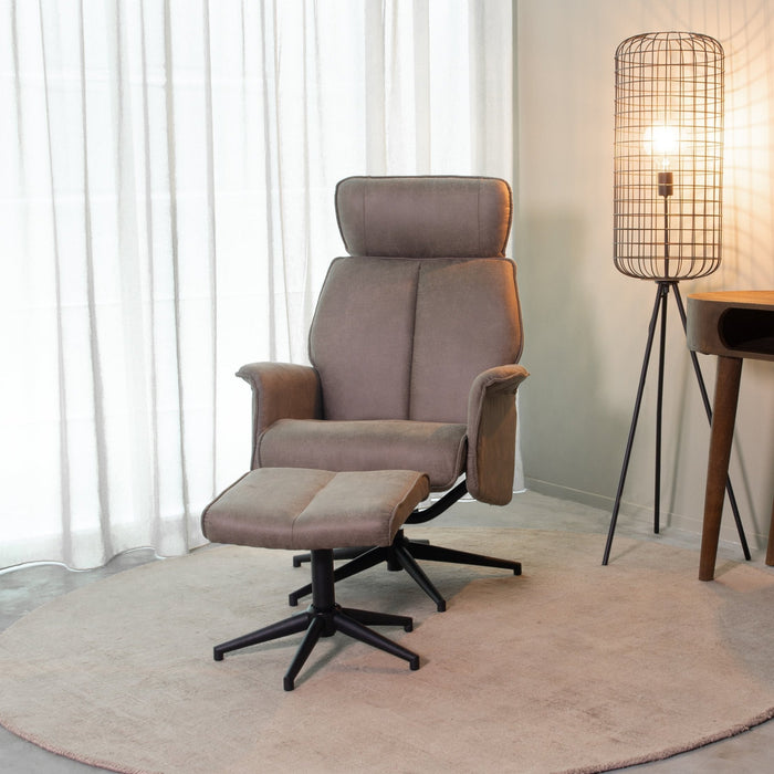 Relaxsessel Verdal | Taupefarbenes Mikro-Wildleder