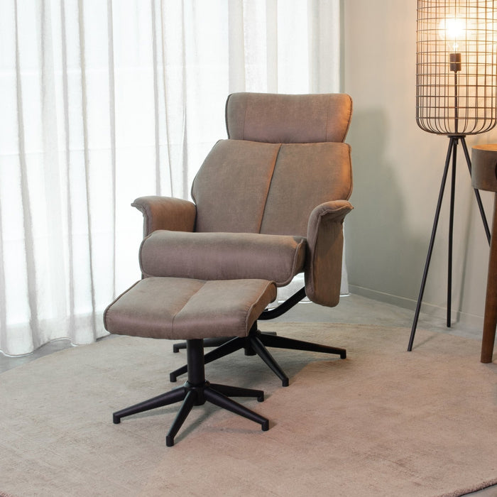 Relaxsessel Verdal | Taupefarbenes Mikro-Wildleder