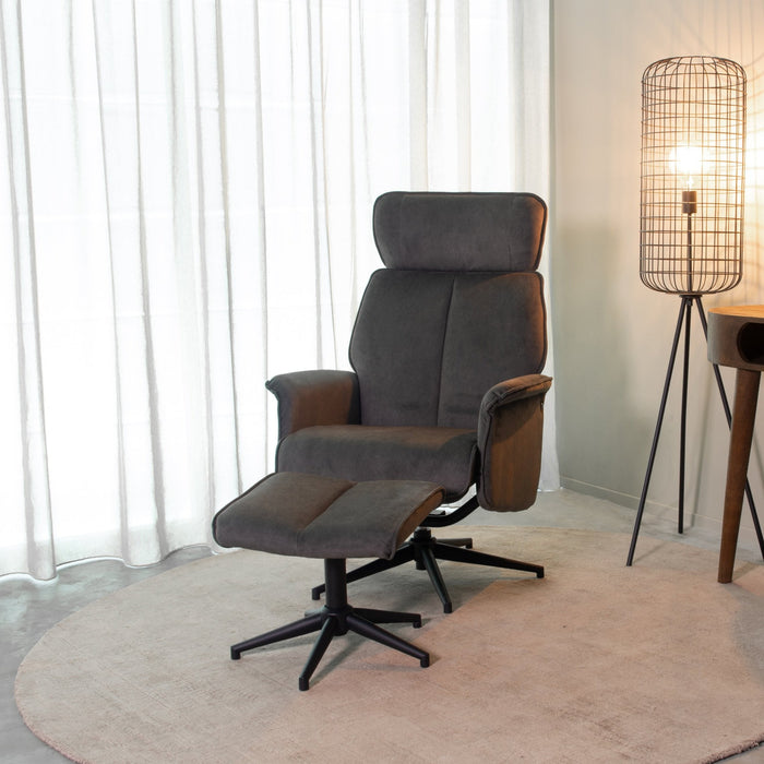 Relaxsessel Verdal | Grau Micro-Wildleder