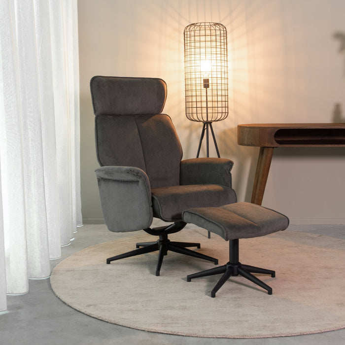 Relaxsessel Verdal | Grau Micro-Wildleder