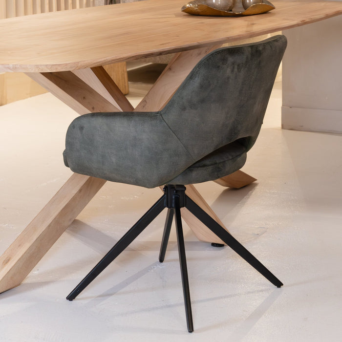 Eleganter Esszimmerstuhl Evi mit luxuriösem Hunter-Velours für maximalen Sitzkomfort