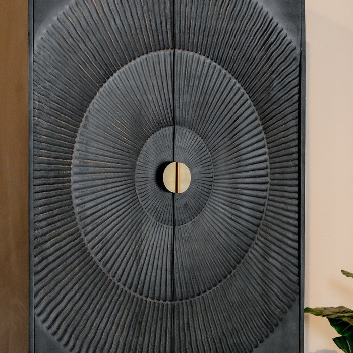 Schrank Sun | 2 Türen | Schwarzes Mangoholz