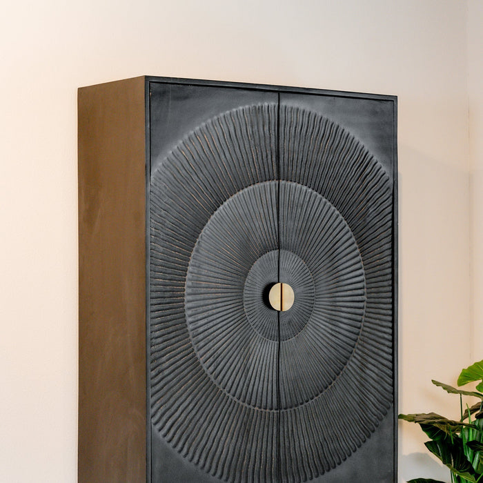 Schrank Sun | 2 Türen | Schwarzes Mangoholz