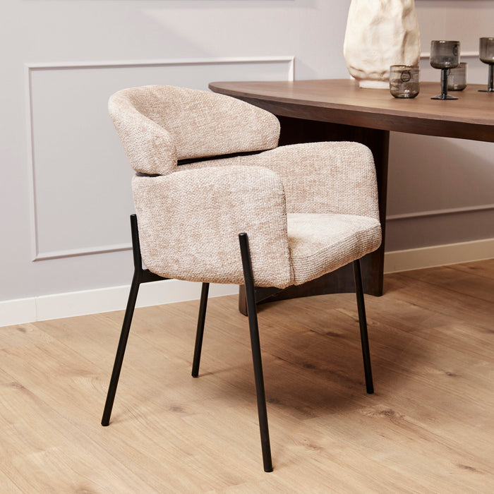 Eleganter Esszimmerstuhl Otis in elegantem Beige für optimalen Komfort