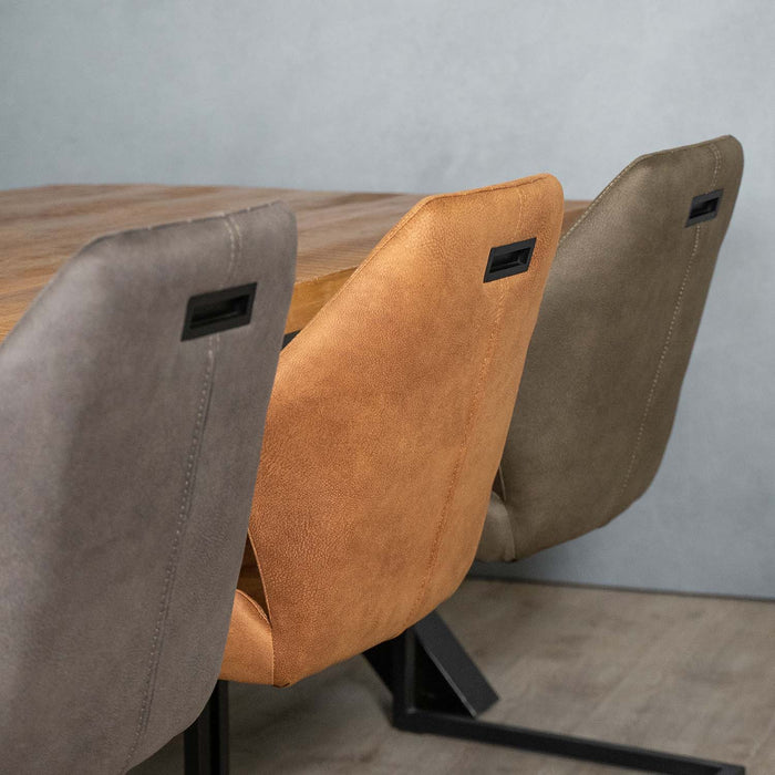 Esszimmerstuhl Vera – Bequemes Design aus Mikrofaser im Militärstil für einen eleganten Essbereich