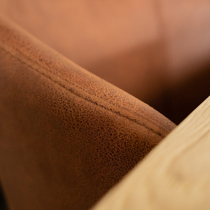 Esszimmerstuhl Wave – Luxuriöses Mikro-Fleece in Cognac für elegante und bequeme Mahlzeiten