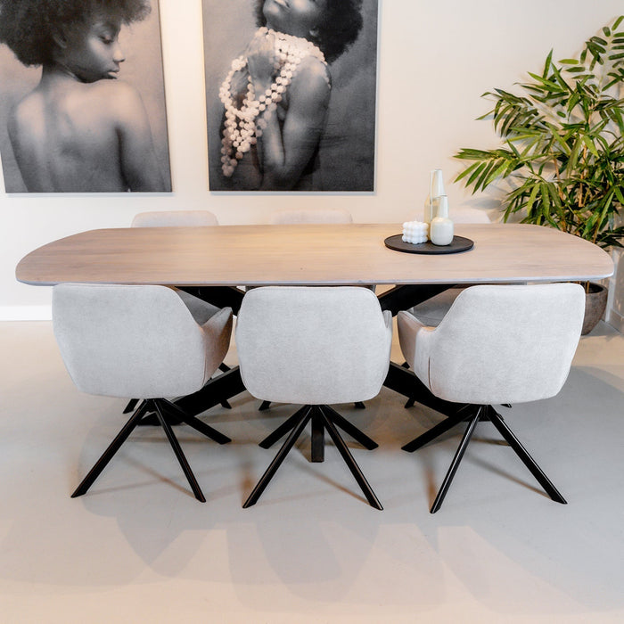 Esstisch Akagi | Dänisch oval | Mahagoni Ashblond