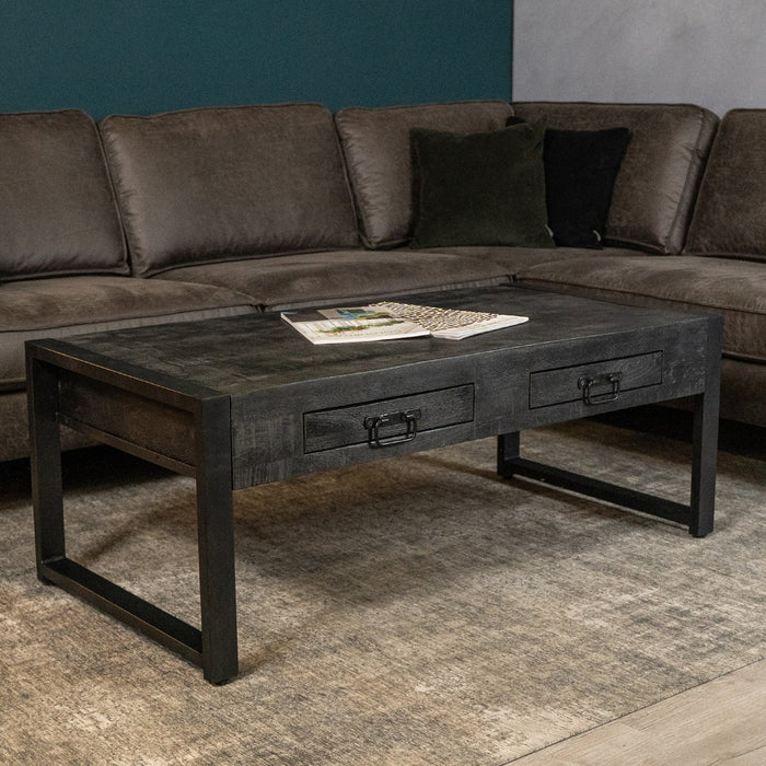 Couchtisch Britt | 2 Schubladen | Schwarz