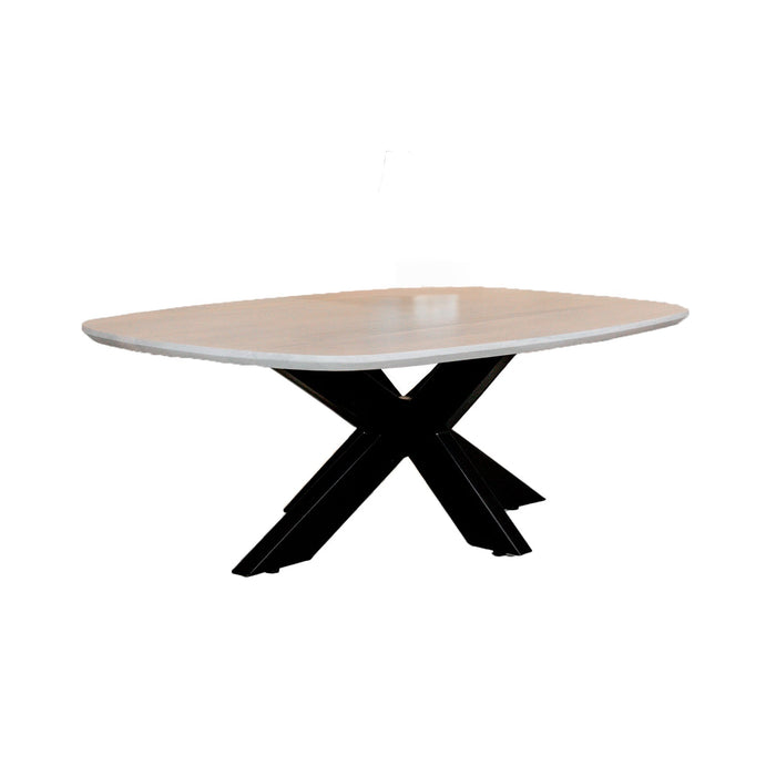 Couchtisch Akagi | Oval, dänisches Design | Hellblondes Mangoholz | 120 cm