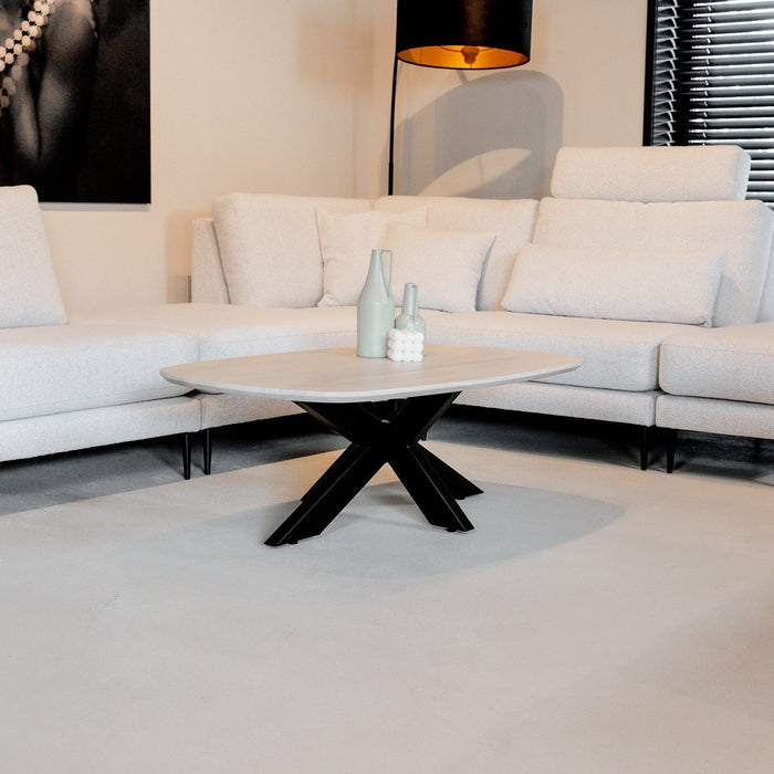 Couchtisch Akagi | Oval, dänisches Design | Hellblondes Mangoholz | 120 cm